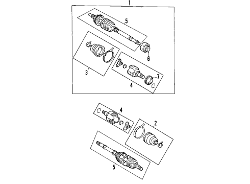 2002 Toyota Prius Front Axle Shafts & Joints, Drive Axles Diagram