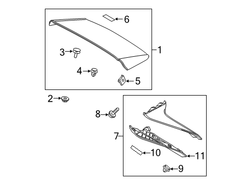 2023 Toyota RAV4 Prime Rear Spoiler Diagram