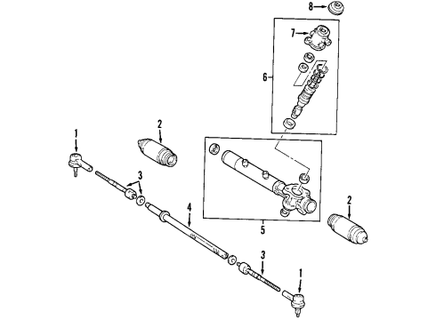 2002 Toyota Sienna P/S Pump & Hoses, Steering Gear & Linkage Diagram 1 - Thumbnail