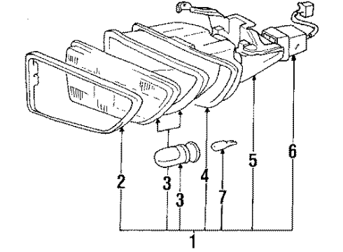 1993 Toyota Celica Front Lamps - Fog Lamps Diagram