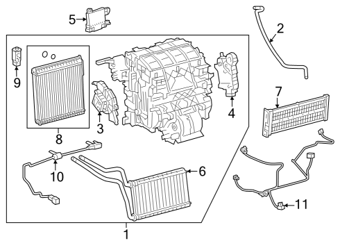 2023 Toyota Prius AWD-e A/C Evaporator & Heater Components Diagram