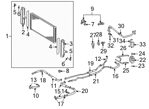 2000 Toyota MR2 Spyder Radiator Lower Insulator Diagram for 90916-04004