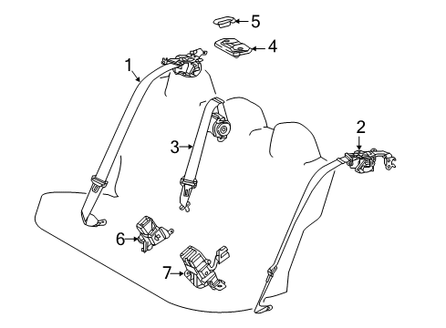 2021 Toyota Prius AWD-e Seat Belt Diagram