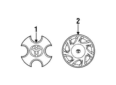1996 Toyota Paseo Wheel Covers & Trim Diagram