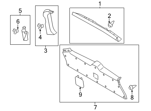 Cover, Back Door Service Hole, Passenger Side Diagram for 67847-60080-B0