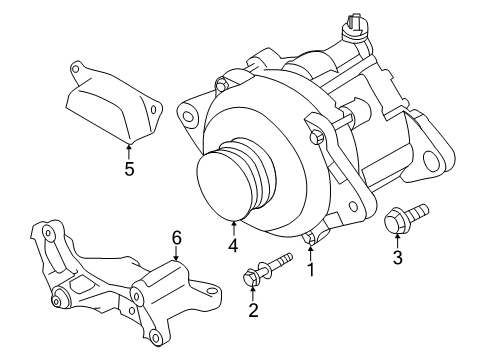 2015 Scion FR-S Alternator Bracket Diagram for SU003-06448