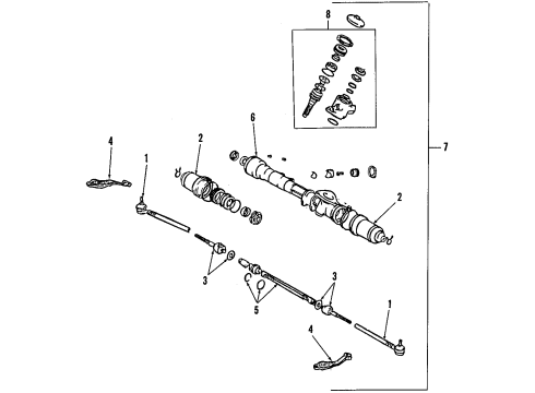 1994 Toyota MR2 P/S Pump & Hoses, Steering Gear & Linkage Diagram