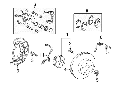 2019 Toyota Prius AWD-e ABS Sensor, Front Passenger Side Diagram for 89542-47040