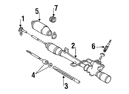 1990 Toyota Tercel Steering Column & Wheel, Steering Gear & Linkage Diagram 5 - Thumbnail