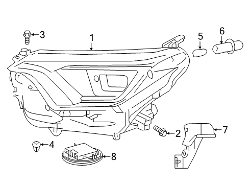 2016 Toyota RAV4 Bulbs Diagram