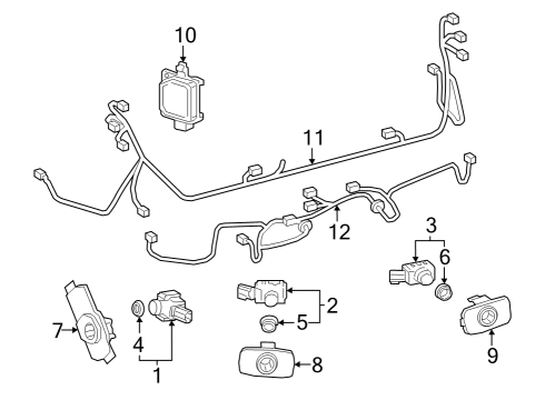 2023 Toyota Prius AWD-e Electrical Components - Rear Bumper Diagram