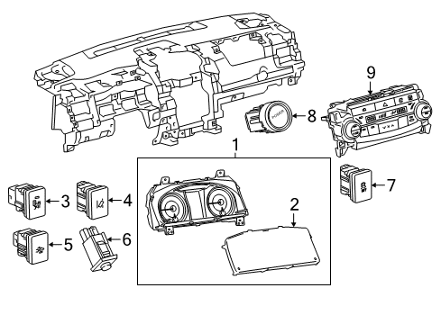 2017 Toyota Camry A/C & Heater Control Units Diagram 1 - Thumbnail