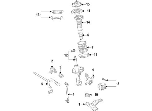2023 Toyota Venza Front Suspension Components, Lower Control Arm, Stabilizer Bar Diagram 1 - Thumbnail