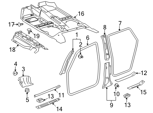 2007 Toyota Corolla Interior Trim - Pillars, Rocker & Floor Diagram