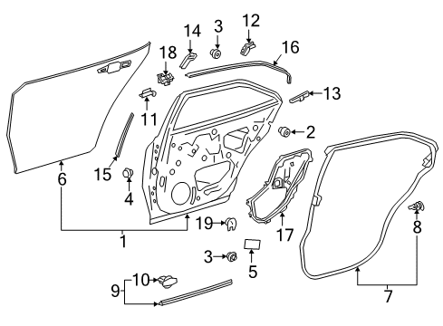 2022 Toyota Camry Door & Components Diagram