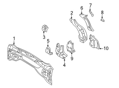 2004 Toyota Matrix Rear Body Diagram