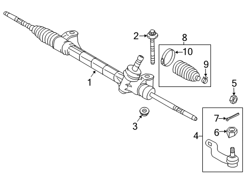 2015 Toyota RAV4 Steering Column & Wheel, Steering Gear & Linkage Diagram