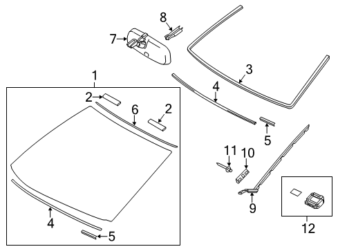 Mirror Assembly, Inner Rear View Diagram for 87810-53210