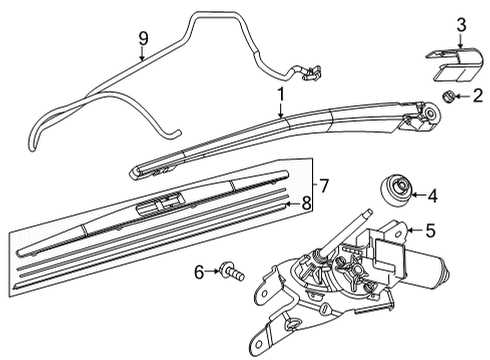 2020 Toyota Yaris Wiper & Washer Components, Body Diagram 1 - Thumbnail