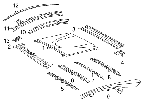 2016 Toyota Prius V Roof & Components, Exterior Trim Diagram