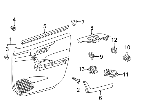 2023 Toyota RAV4 Prime Interior Trim - Front Door Diagram