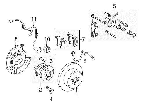 2007 Toyota Highlander Brake Components, Brakes Diagram 4 - Thumbnail