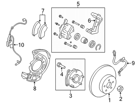 2023 Toyota RAV4 Prime Front Brakes Diagram