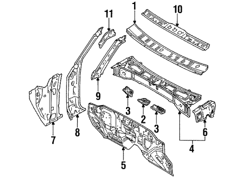 1994 Toyota Pickup Cab Cowl Diagram