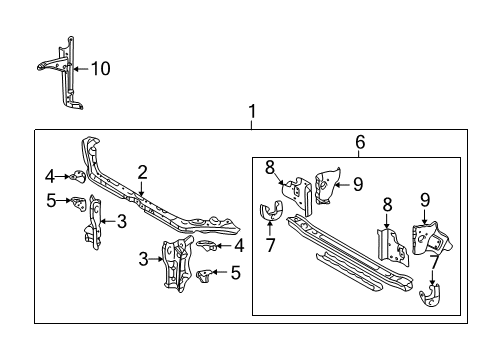 2007 Toyota Corolla Radiator Support Diagram