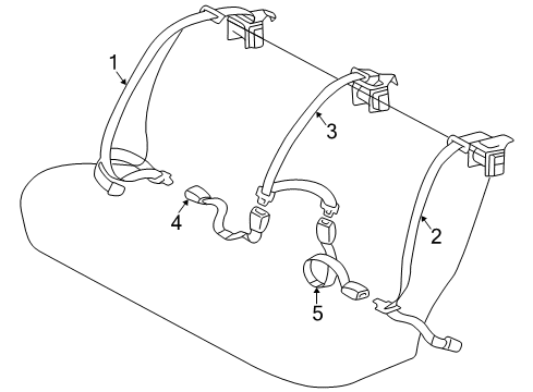 2000 Toyota Camry Buckle, Blue Gray, Center Diagram for 73480-0W051-B0