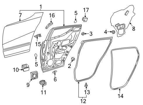 2018 Toyota C-HR Rear Door Diagram