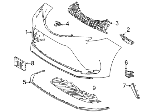 2022 Toyota Sienna Bumper & Components - Front Diagram 1 - Thumbnail