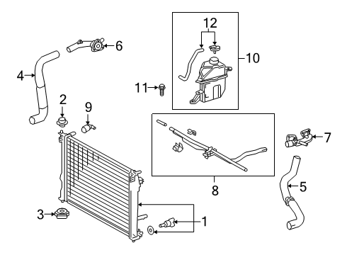 2020 Toyota Avalon Radiator & Components Diagram