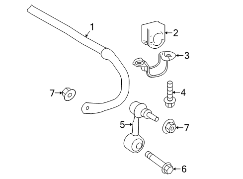 2022 Toyota Camry Rear Suspension Components, Lower Control Arm, Upper Control Arm, Stabilizer Bar Diagram