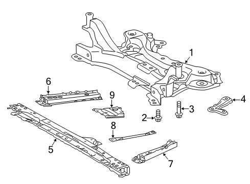 2016 Toyota Prius V Suspension Mounting - Front Diagram