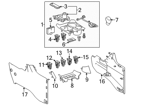 2017 Toyota Highlander Shift Knob Diagram for 33504-0E140-C1