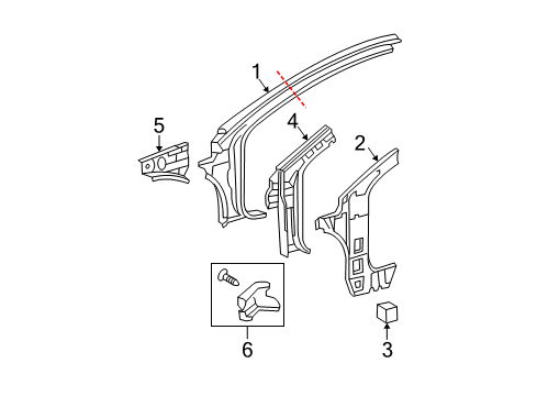 2009 Scion tC Hinge Pillar Diagram