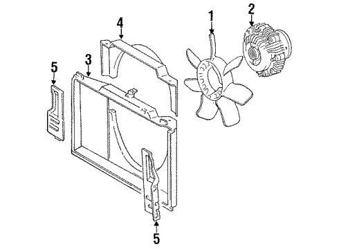 1991 Toyota Previa Cooling System, Radiator, Water Pump, Cooling Fan, Drive Shafts Diagram