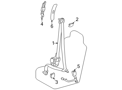 2005 Toyota Sequoia Front Seat Belts Diagram