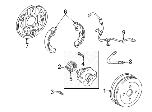 2006 Scion xA Brake Components Diagram