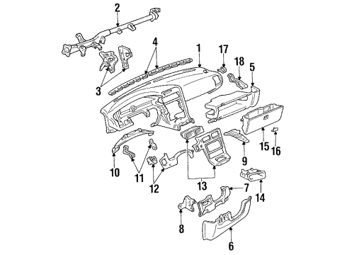 1994 Toyota MR2 Instrument Panel Diagram
