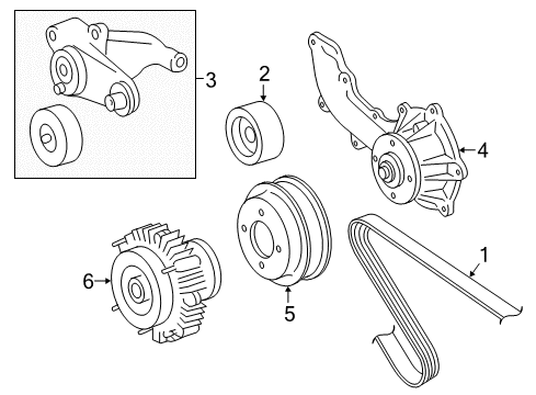 2022 Toyota Tacoma Water Pump, Belts & Pulleys Diagram
