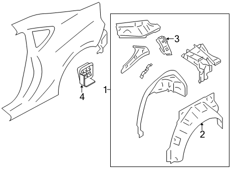 2016 Scion FR-S Inner Structure - Quarter Panel Diagram