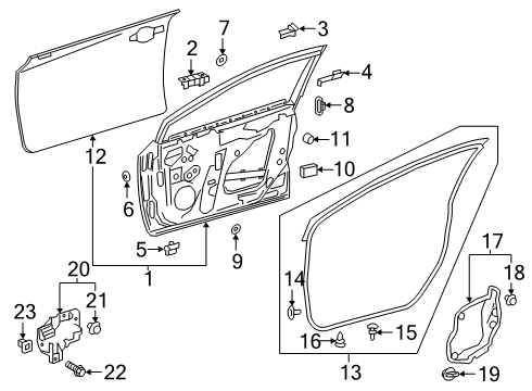 2020 Toyota Corolla Front Door Diagram