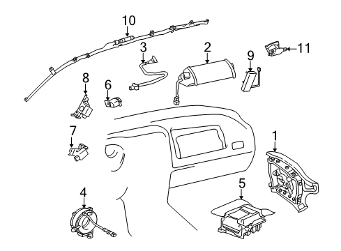 2004 Toyota RAV4 Air Bag Components Diagram