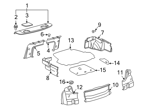 1997 Toyota Camry Interior Trim - Rear Body Diagram
