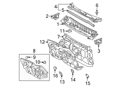 2004 Toyota Avalon Cowl Diagram
