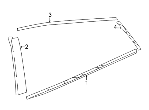 2018 Toyota Mirai Exterior Trim - Rear Door Diagram