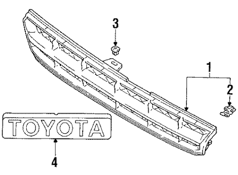 1990 Toyota Corolla Grille & Components Diagram 2 - Thumbnail
