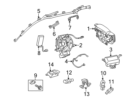 2012 Toyota Matrix Air Bag Components Diagram